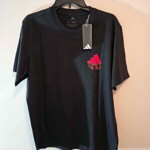 Adidas Shirt Black/Gray with Red Medium